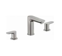 Duravit Wave - Mitigeur de lavabo avec bonde Push-Open, installation 3 trous, inox brossé WA1060005070