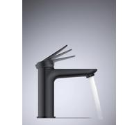 Duravit Wave Mitigeur monocommandé pour lavabo, saillie 122 mm, sans garniture découlement, WA1020002046, Couleur: Noir Mat