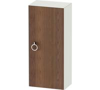 Duravit White Tulip armoire mi-hauteur, largeur 400 x profondeur 240mm, 1 arrêt de porte à droite avec poignée, WT1323R7736, Couleur: Carrosserie : Soie blanche mate, Façade : Noyer américain massif