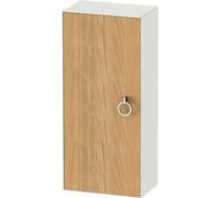 Duravit White Tulip armoire mi-hauteur, largeur 400 x profondeur 240mm, 1 arrêt de porte à gauche avec poignée, WT1323LH536, Couleur: Corps : blanc satiné, façade : chêne naturel massif