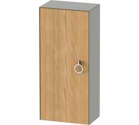 Duravit White Tulip armoire mi-hauteur, largeur 400 x profondeur 240mm, 1 arrêt de porte à gauche avec poignée, WT1323LH592, Couleur: Corps : gris pierre soie mat, façade : chêne naturel massif
