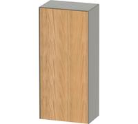 Duravit White Tulip armoire mi-hauteur, largeur 400 x profondeur 240mm, 1 arrêt de porte ouverture basculante à droite, WT1322RH592, Couleur: Corps : gris pierre soie mat, façade : chêne naturel massi