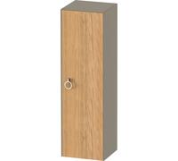 Duravit White Tulip armoire mi-hauteur, largeur 400 x profondeur 360mm, 1 arrêt de porte à droite avec poignée, WT1333RH5H2, Couleur: Corps : gris pierre brillant, façade : chêne naturel massif