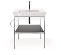 Duravit White Tulip console de lavabo WT4543LH1H1 68,4 x 45 cm, Graphit brillant, sur pied, métal, 2000 porte-serviettes gauche