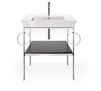 Duravit Console pour lavabo White Tulip WT4546BH1H1 68,4 x 45 cm, Graphit brillant, sur pied, métal, 2 porte-serviettes