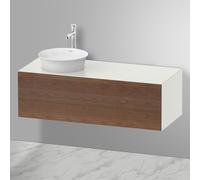 Duravit White Tulip, meuble sous-lavabo mural, largeur 1300 x profondeur 550mm, avec 1x tiroir, avec technologie tip-on, WT4977L7739