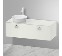 Duravit -vasque White Tulip WT4982L3636 130 x 55 cm, blanc satiné 2000 , suspendu, coulissant match1 avec poignée, vasque à gauche