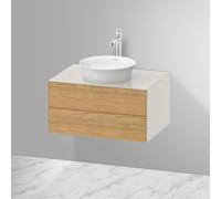 Duravit White Tulip, meuble sous-lavabo suspendu, largeur 800 x profondeur 550mm, avec 2 tiroirs, avec technologie tip-on, WT49850H539