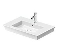 Duravit White Tulip meuble lavabo 23637500001 75 x 49 cm, avec trou pour robinetterie, blanc WonderGliss, avec trop-plein, banc pour robinetterie
