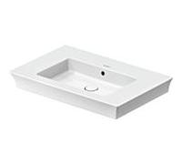 Duravit White Tulip meuble lavabo 23637500601 75 x 49 cm, sans trou pour robinetterie, blanc WonderGliss, avec trop-plein, banque de trous pour robinetterie
