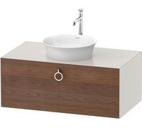 Duravit White Tulip, meuble sous-lavabo suspendu, largeur 1000 x profondeur 550mm, avec 1x coulissant, avec poignée, WT498107739, Couleur: Corps : satiné blanc nordique, façade : noyer américain massi