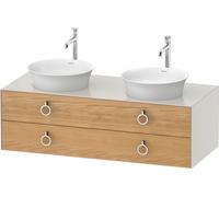 Duravit White Tulip, meuble sous-lavabo suspendu, largeur 1300 x profondeur 550mm, avec 2 tiroirs, avec poignée, WT4993BH539