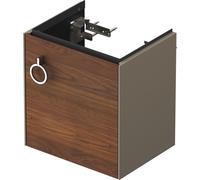 Duravit White Tulip, meuble sous-lavabo suspendu, largeur 384 x profondeur 298mm, avec 1x arrêt de porte à droite, avec poignée, WT4250R7792, Couleur: Carrosserie : gris pierre soyeux mat, façade : no