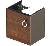 Duravit White Tulip, meuble sous-lavabo suspendu, largeur 384 x profondeur 298mm, avec 1x arrêt de porte à gauche, avec poignée, WT4250L7792, Couleur: Carrosserie : gris pierre soyeux mat, façade : no