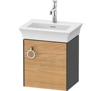 Duravit White Tulip, meuble sous-lavabo suspendu, largeur 384 x profondeur 298mm, avec 1x arrêt de porte à droite, avec poignée, WT4250RH5H1, Couleur: Corps : graphite brillant, façade : chêne nature