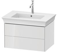 Duravit Meuble sous-vasque Tulip blanc WT434108585 68,4 x 45,8 cm, Weiß Hochglanz , suspendu, 2 tiroirs