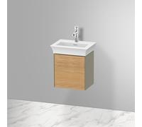 Duravit White Tulip, meuble sous-lavabo suspendu, largeur 384 x profondeur 298mm, avec 1x arrêt de porte à gauche, avec technologie tip-on, WT4240LH5H2, Couleur: Corps : gris pierre brillant, façade :