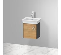 Duravit White Tulip, meuble sous-lavabo suspendu, largeur 384 x profondeur 298mm, avec 1x arrêt de porte à gauche, avec poignée, WT4250LH558