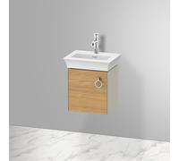 Duravit White Tulip, meuble sous-lavabo suspendu, largeur 384 x profondeur 298mm, avec 1x arrêt de porte à gauche, avec poignée, WT4250LH560