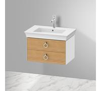 Duravit White Tulip, meuble sous-lavabo suspendu, largeur 684 x profondeur 458mm, avec 2 tiroirs, avec poignée, WT43510H585