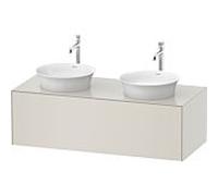 Duravit White Tulip meuble sous-vasque WT4978B3939 130 x 55 cm, Nordic white 2000 , suspendu, coulissant 2000 , plaque console match1, vasque des deux côtés