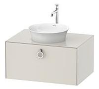 Duravit White Tulip meuble sous-vasque WT498003939 80 x 55 cm, Nordic Weiß Seidenmatt , 2000 , match3 coulissant avec poignée, plateau console 2000