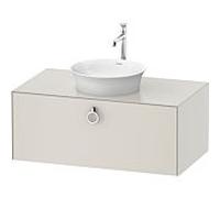 Duravit White Tulip meuble sous-vasque WT498103939 100 x 55 cm, Nordic Weiß Seidenmatt , 2000 , match3 coulissant avec poignée, plateau console 2000