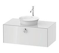 Duravit Meuble sous-vasque Tulip blanc WT498108585 100 x 55 cm, Weiß Hochglanz , 2000 , coulissant match2 avec poignée, plaque console 2000