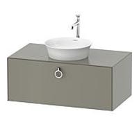 Duravit White Tulip meuble sous-vasque WT498109292 100 x 55 cm, Steingrau Seidenmatt , 2000 , match3 coulissant avec poignée, plateau console 2000