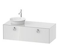 Duravit Meuble sous-vasque Tulip blanc WT4982L8585 130 x 55 cm, Weiß Hochglanz , 2000 , coulissant match2 avec poignée, vasque à gauche