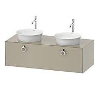 Duravit White Tulip, meuble sous-lavabo suspendu, largeur 1300 x profondeur 550mm, avec 1x coulissant, avec poignée, WT4983B6060