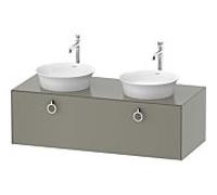 Duravit -vasque White Tulip WT4983B9292 130 x 55 cm, 2000 pierre satiné satiné, suspendu, coulissant match1 avec poignée, vasque des deux côtés