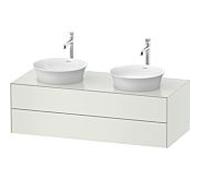 Duravit White Tulip, meuble sous-lavabo suspendu, largeur 1300 x profondeur 550mm, avec 2 tiroirs, avec technologie tip-on, WT4988B3636