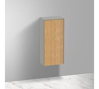 Duravit White Tulip armoire mi-hauteur, largeur 400 x profondeur 240mm, 1 arrêt de porte ouverture basculante à droite, WT1322RH592, Couleur: Corps : gris pierre soie mat, façade : chêne naturel massi
