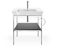Duravit White Tulip vanity console WT4543RH1H1 68,4 x 45 cm Graphit métal brillant à poser au sol 2000 porte-serviettes droite