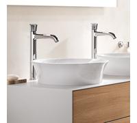 Duravit Lavabo à poser White Tulip 43 cm rond sans trop-plein ni trou pour robinet blanc brillant