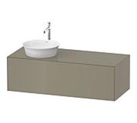 Duravit White Tulip vasque match0 WT4977LH2H2 130 x 55 cm, 2000 pierre brillant, suspendu, coulissant 2000 , panneau console match2, vasque à gauche