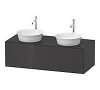 Duravit White Tulip vasque match0 WT4978BH1H1 130 x 55 cm, Graphit brillant, 2000 , coulissant 2000 , plaque console match3, vasque des deux côtés