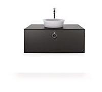 Duravit White Tulip vasque match0 WT498105858 100 x 55 cm, Graphit mat, 2000 , coulissant match3 avec poignée, plaque console 2000