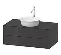 Duravit White Tulip vasque match0 WT49860H1H1 100 x 55 cm, Graphit brillant, suspendu, 2 tiroirs, plaque console 2000