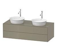 Duravit White Tulip vasque match0 WT4988BH2H2 130 x 55 cm, gris pierre brillant, suspendu, 2 tiroirs, 2000 , vasque des deux côtés