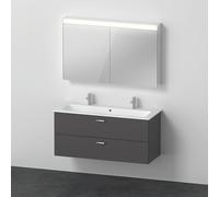 Duravit Xbase, ensemble de meubles muraux, avec armoire de toilette LED, lavabo et meuble sous-lavabo, largeur 1200 mm, XB006704949, Couleur: Décor graphite mat