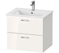 Duravit Xbase, ensemble de meubles muraux, avec armoire de toilette LED, lavabo et meuble sous-lavabo, largeur 600 mm, XB0075L4545, Couleur: Blanc brillant