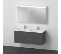 Duravit Xbase, ensemble de meubles muraux, avec armoire de toilette LED, lavabo et meuble sous-lavabo, largeur 1270 mm, XB006804949, Couleur: Décor graphite mat
