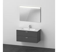 Duravit Xbase, ensemble de meubles muraux, avec miroir LED, lavabo et meuble sous-lavabo, largeur 1000 mm, XB007204949, Couleur: Décor graphite mat