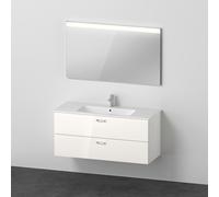 Duravit Xbase, ensemble de meubles muraux, avec miroir LED, lavabo et meuble sous-lavabo, largeur 1200 mm, XB007304545, Couleur: Blanc brillant