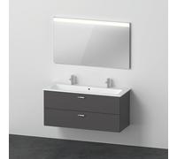 Duravit Xbase, ensemble de meubles muraux, avec miroir LED, lavabo et meuble sous-lavabo, largeur 1200 mm, XB006604949, Couleur: Décor graphite mat