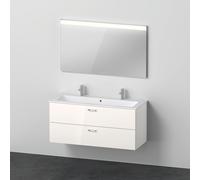 Duravit Xbase, ensemble de meubles muraux, avec miroir LED, lavabo et meuble sous-lavabo, largeur 1200 mm, XB006604545, Couleur: Blanc brillant