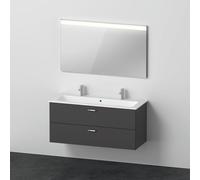 Duravit Xbase, ensemble de meubles muraux, avec miroir LED, lavabo et meuble sous-lavabo, largeur 1200 mm, XB006604949, Couleur: Décor graphite mat