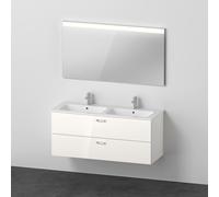 Duravit ME by Starck Plan vasque double avec meuble Xbase et miroir, XB007404545,